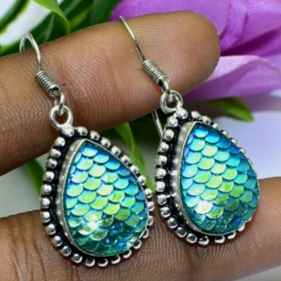 ๐MULTI COLOR DIECLO GLASS Handmade earrings - Picture 1 of 16